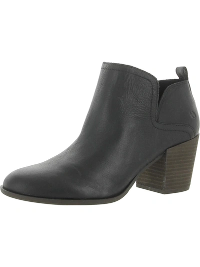 Lucky Brand Branndi Womens Leather Slip On Ankle Boots In Black