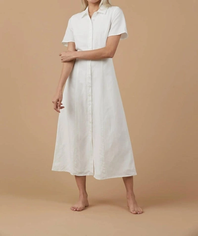 Sophie Rue Collared Button Down Dress In White