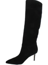 Veronica Beard Lexington Suede Stiletto Knee Boots In Black