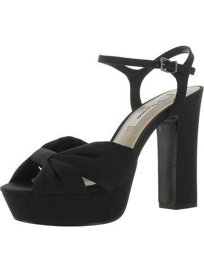 Nina Womens Ankle Strap Slingback Platform Sandals In Black