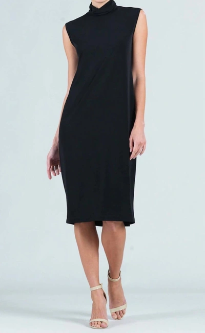 Clara Sunwoo Mock Neck Midi Sheath Dress In Black