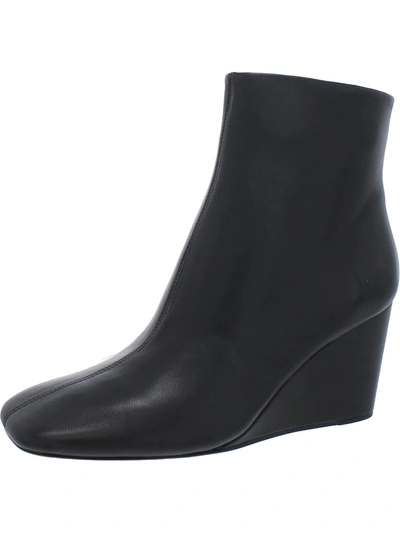 Vince Andy Womens Leather Square Toe Ankle Boots In Black