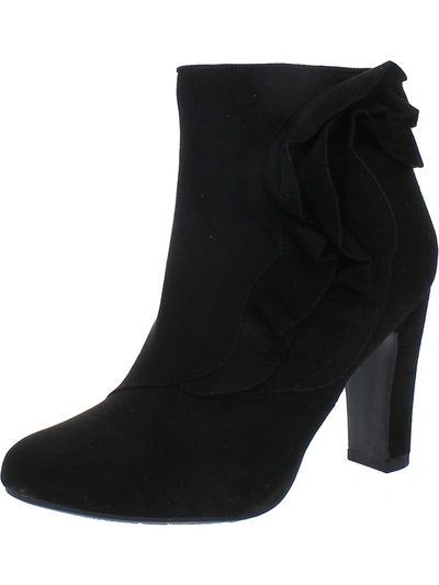 Fergalicious By Fergie Campton Womens Faux Suede Block Heel Ankle Boots In Black