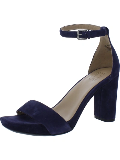 Naturalizer Joy Womens Faux Suede Open Toe Pumps In Blue