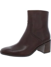 27 EDIT ERICA WOMENS LEATHER STACKED HEEL ANKLE BOOTS