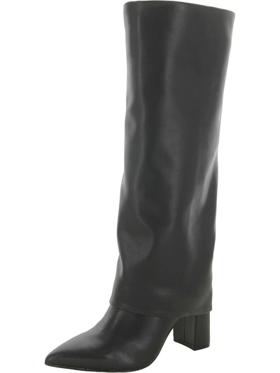 Marc Fisher Womens Faux Leather Pointed Toe Knee-high Boots In Black