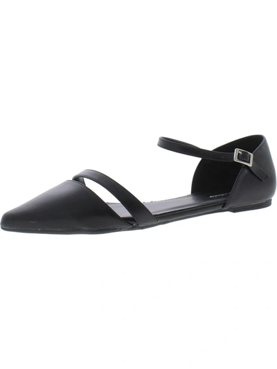 Mio Marino Womens Pointed Toe Ankle Strap D'orsay In Black
