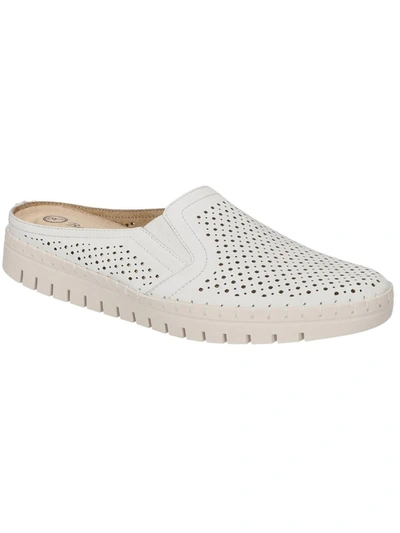 Bella Vita Refresh Womens Leather Slip On Mules In White