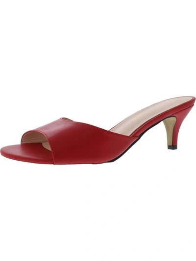Comeshun Womens Padded Insole Slide Heels In Red