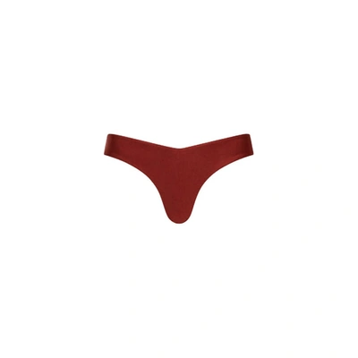 Kulani Kinis Cheeky V Bikini Bottom In Sweet Cinnamon In Multi