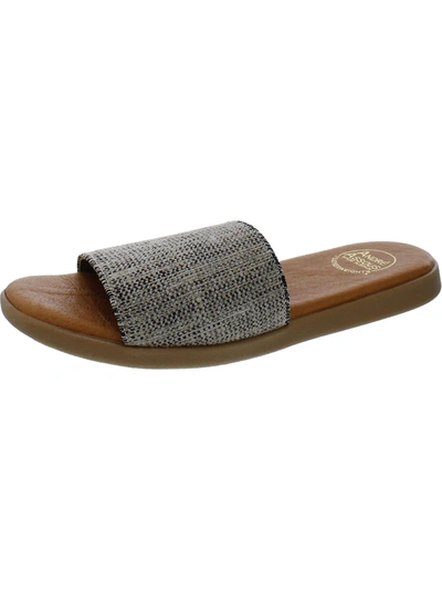 Andre Assous Womens Tweed Slip-on Slide Sandals In Grey