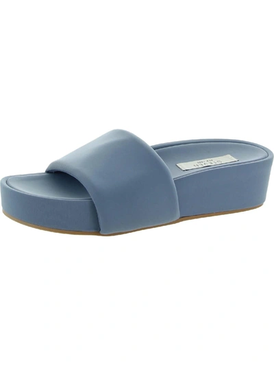 Steven New York Robyn Womens Solid Open Toe Flatform Sandals In Blue