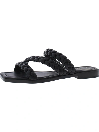 Dolce Vita Womens Faux Leather Open Toe Flatform Sandals In Black