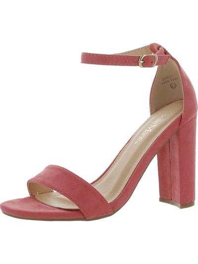 Bella Marie Shirley Womens Faux Suede Open Toe Dress Sandals In Pink