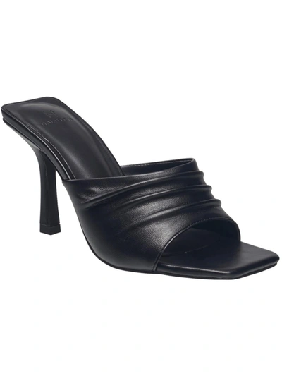 H Halston Luanda Womens Leather Slip-on Heels In Black