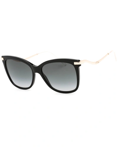 Jimmy Choo Women's Rectangular Sunglasses Steff 8079o Black/gold 55mm