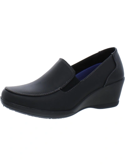 Dr. Scholl's Shoes Freestyle Womens Leather Work Loafers In Black