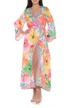 RANEE'S FLORAL LONG SLEEVE WRAP DUSTER