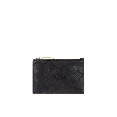 Bottega Veneta Leather Keyring In Black