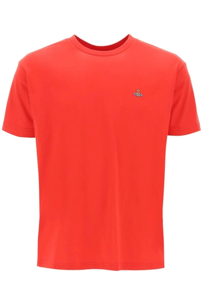 Vivienne Westwood Classic T Shirt With Orb Logo In Red