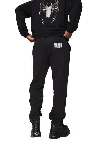 Vtmnts Cotton Sweatpants With Rubber Patch In Black/white