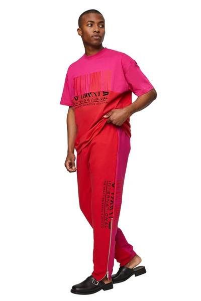 Vtmnts International Printed Sweatpants In Hot Pink / Red