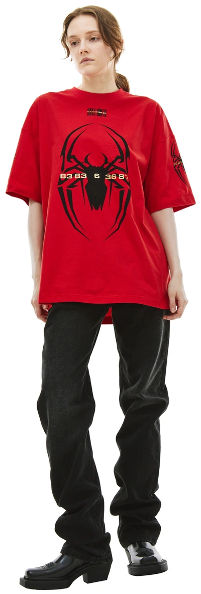 Vtmnts Spider Cotton T-shirt In Red