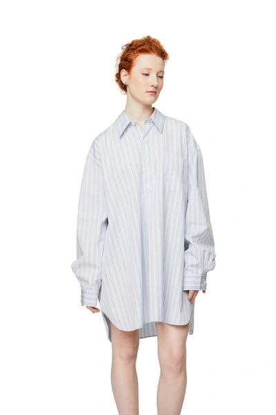 Our Legacy Striped Oversize Shirt In Blue