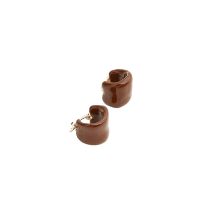 Jil Sander Scented Skin Earrings 3 In Dark Brown