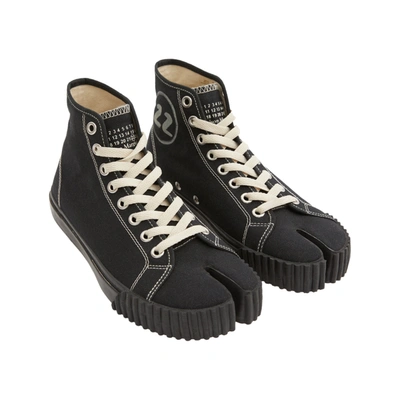 Maison Margiela Contrasting-stitch Detail High-top Sneakers In Black