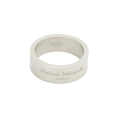 Maison Margiela Logo Ring In Silver