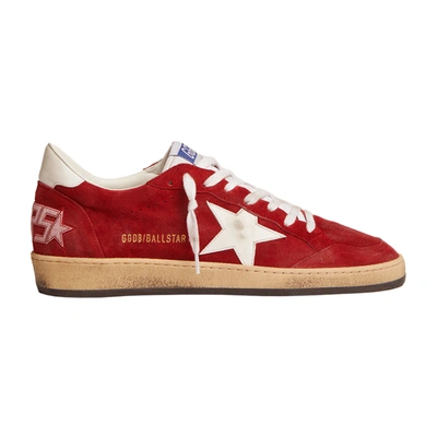 Golden Goose Ball Star Sneakers In Dark Red/white