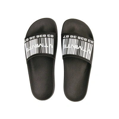 Vtmnts Barcode Logo Pool Slide In Black/white