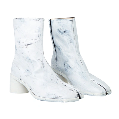 Maison Margiela Tabi Leather Bianchetto Boots In White