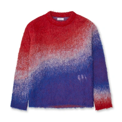 Erl Degrade Sweater In Blue/red/white