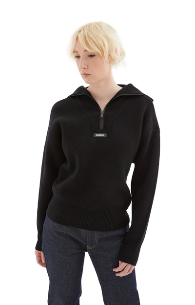 Coperni Half-zip Boxy Sweater In Black