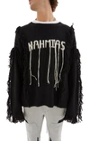 Nahmias Nah Logo Knitted Poncho Black In Black