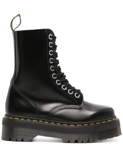 Dr. Martens' 1490 Quad Squared Leather Boots In Black