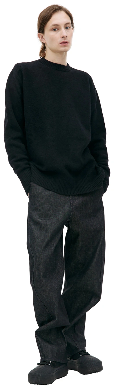Oamc Whistler Wool Crewneck Sweater In Black