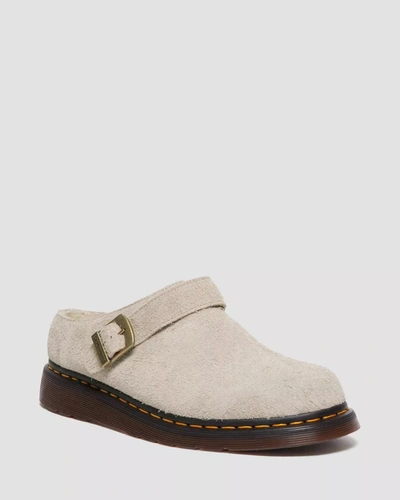 Dr. Martens Isham Suede Slingback Mules In Taupe