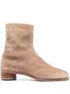 Maison Margiela Tabi 50mm Suede Boots In Brown