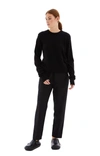 Jil Sander Long Sleeve Round Neck Sweater In 001 Black