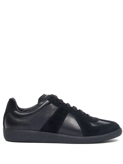 Maison Margiela Replica Leather Sneakers In 900 Black