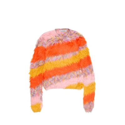 Acne Studios Mohair Multicolor Sweater In Orange/multicolor