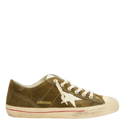 Golden Goose V-star 2 Suede Upper And Star Foxing Line Sneakers In Khaki