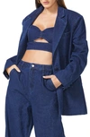 Afrm Agnes Blazer In Dark Lancer Wash
