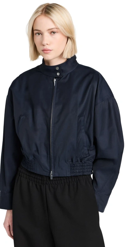 A.l.c Elliot Cropped Bomber Jacket In Navy