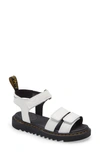 Dr. Martens' Klaire Logo Leather Sandals 6-9 Years In White
