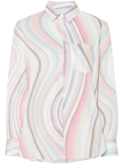 Ps By Paul Smith Swirl-print Poplin Shirt In Multicolor