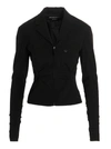 Jacquemus La Veste Neru Stretch Wool Cutout Jacket In Black